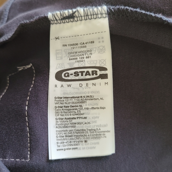 G-Star Light Zip Up Sweatshirt - 100% Cotton - Picture 6 of 7